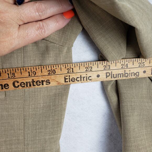 Bay Studio Career Womens 12 Flap Pocket Button Down Work Blazer Jacket Tan Tweed - Picture 4 of 8